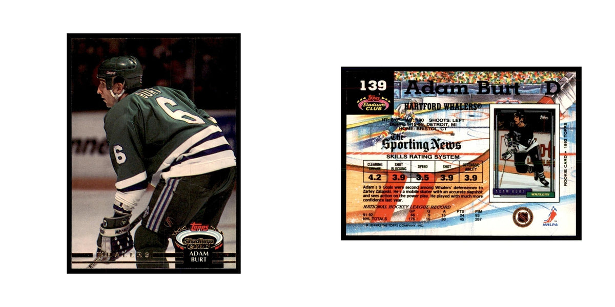 1992 Stadium Club Adam Burt Hockey Cards #139