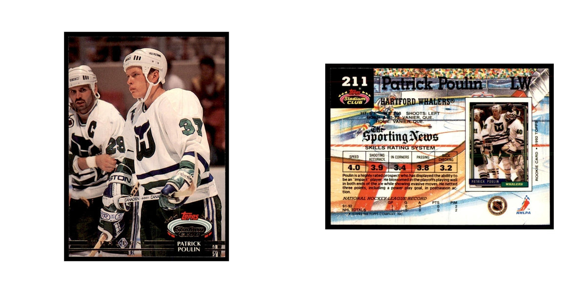 1992 Stadium Club Patrick Poulin Hockey Cards #211