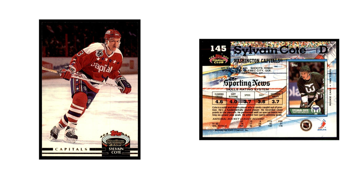1992 Stadium Club Sylvain Cote Hockey Cards #145