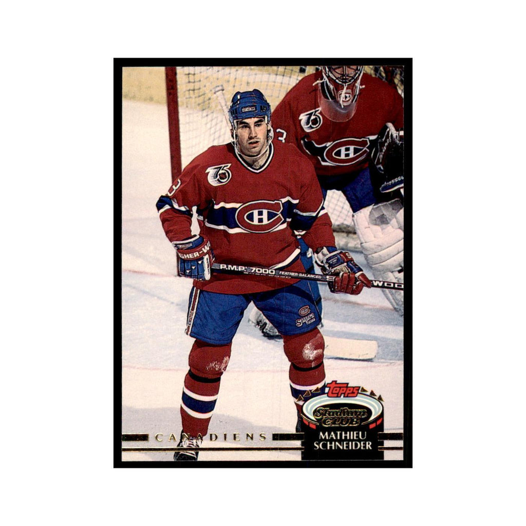 1992 Stadium Club Mathieu Schneider Hockey Cards #70