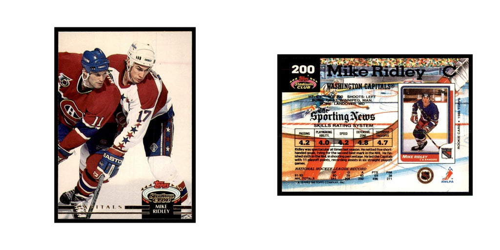 1992 Stadium Club Mike Ridley Hockey Cards #200