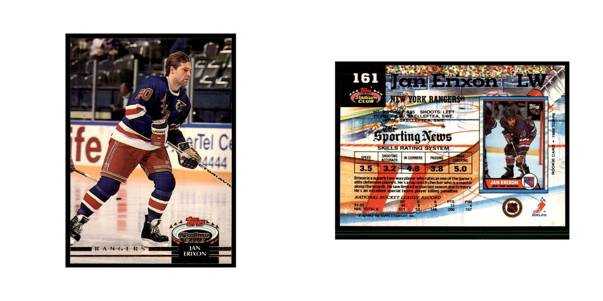 1992 Stadium Club Jan Erixon Hockey Cards #161