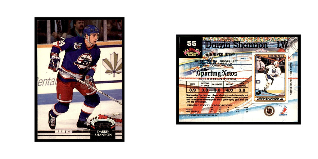 1992 Stadium Club Darrin Shannon Hockey Cards #55