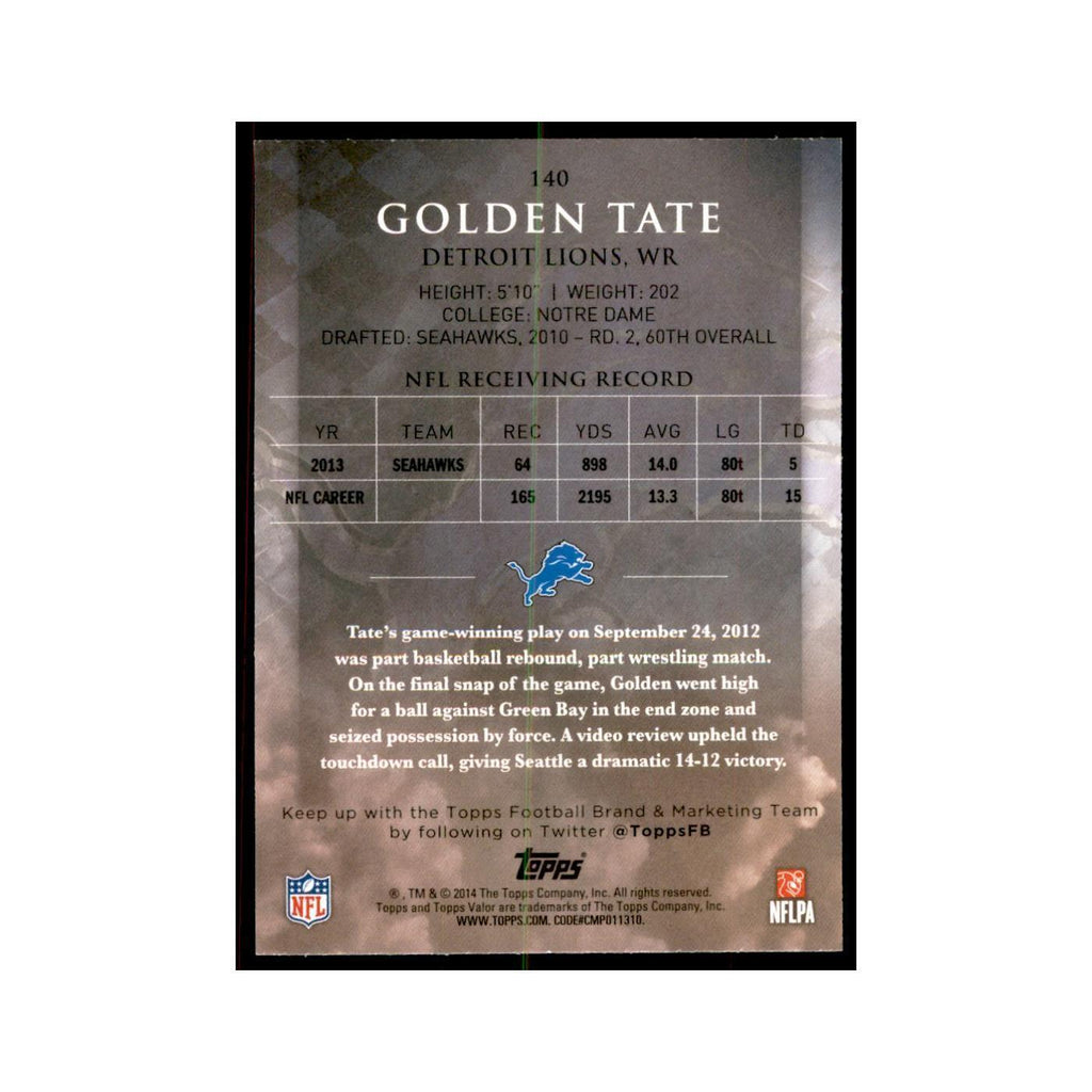 2014 Topps Valor Golden Tate Football Cards #140