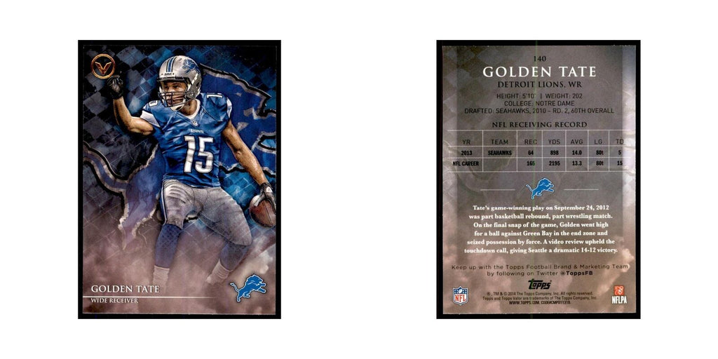 2014 Topps Valor Golden Tate Football Cards #140