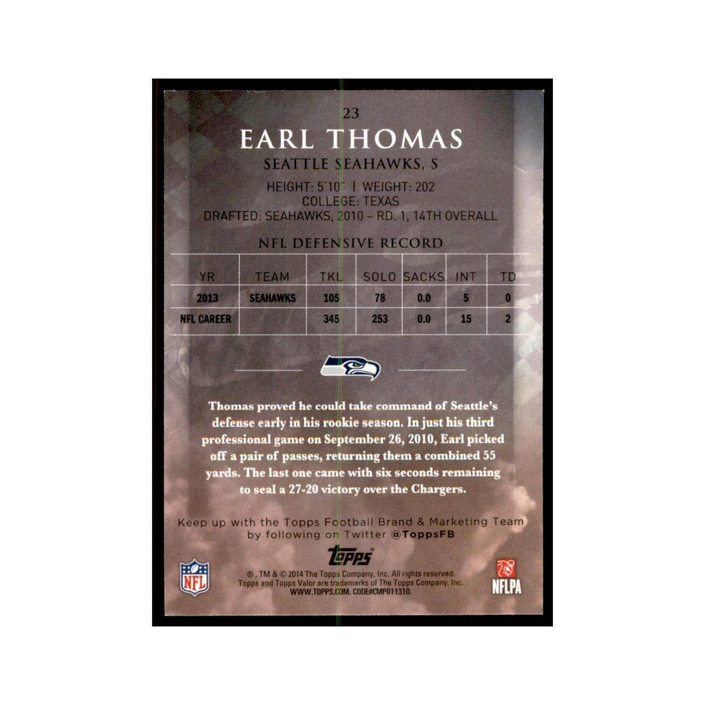 2014 Topps Valor Earl Thomas Football Cards #23
