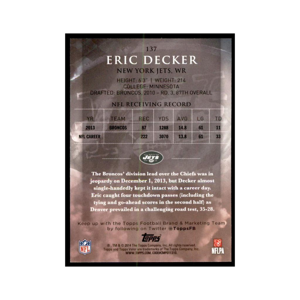 2014 Topps Valor Eric Decker Football Cards #137