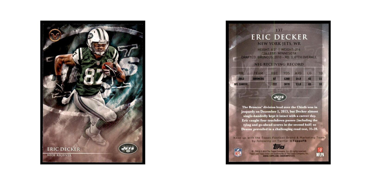 2014 Topps Valor Eric Decker Football Cards #137