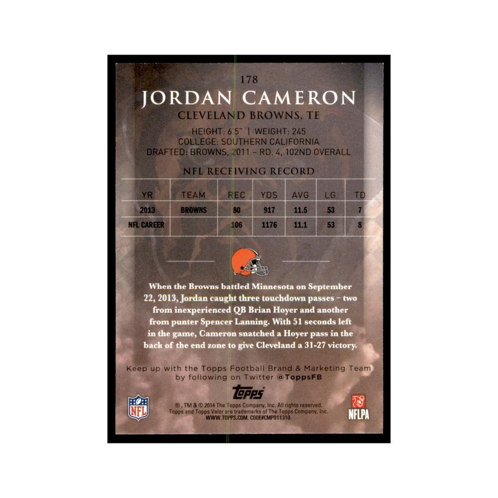 2014 Topps Valor Jordan Cameron Football Cards #178