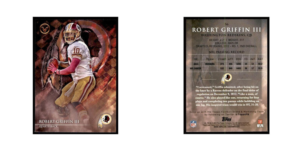 2014 Topps Valor Robert Griffin III Football Cards #56