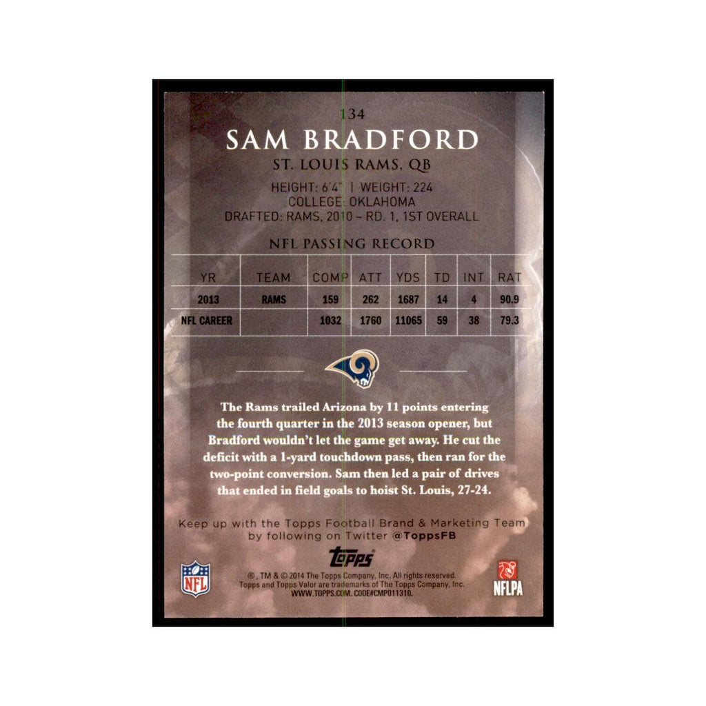 2014 Topps Valor Sam Bradford Football Cards #134