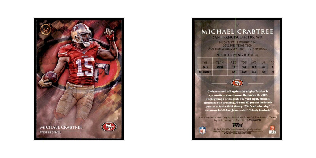 2014 Topps Valor Michael Crabtree Football Cards #20