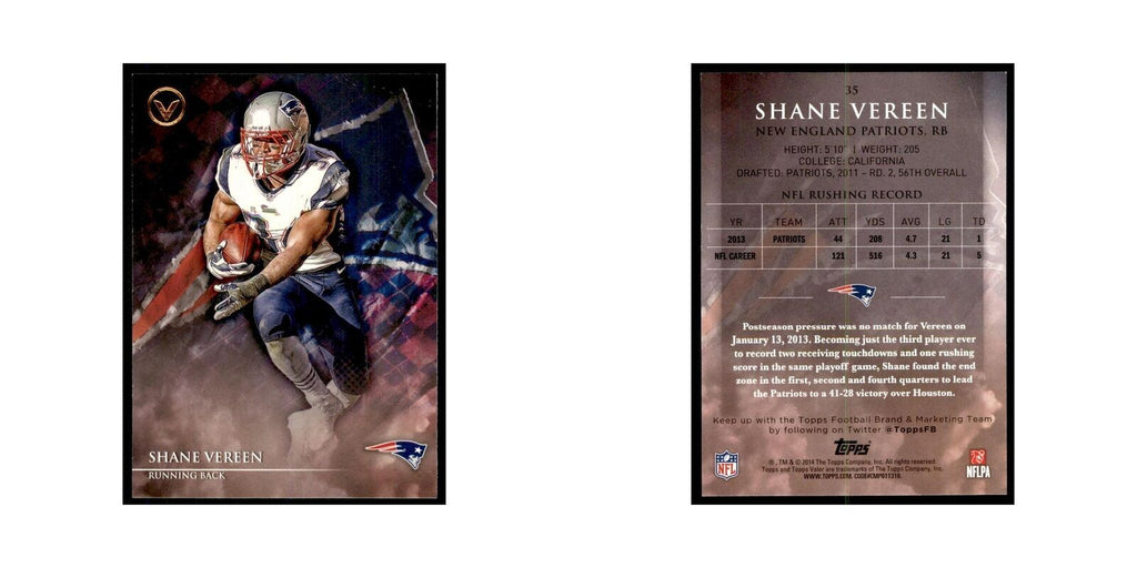 2014 Topps Valor Shane Vereen Football Cards #35