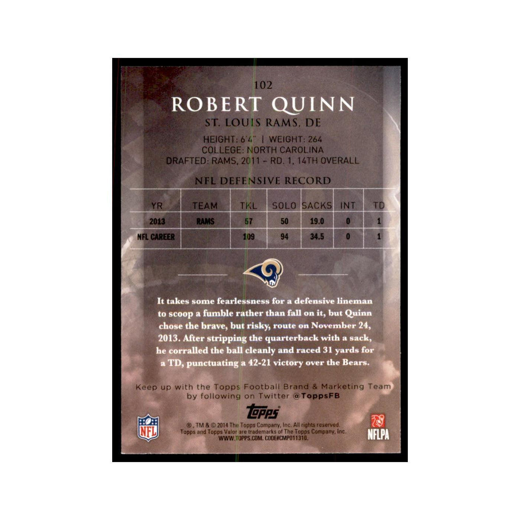 2014 Topps Valor Robert Quinn Football Cards #102