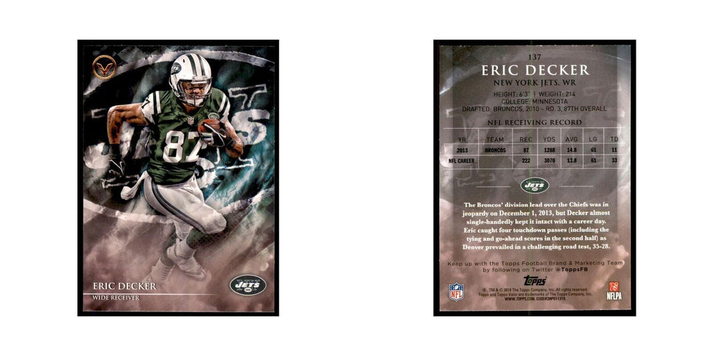 2014 Topps Valor Eric Decker Football Cards #137