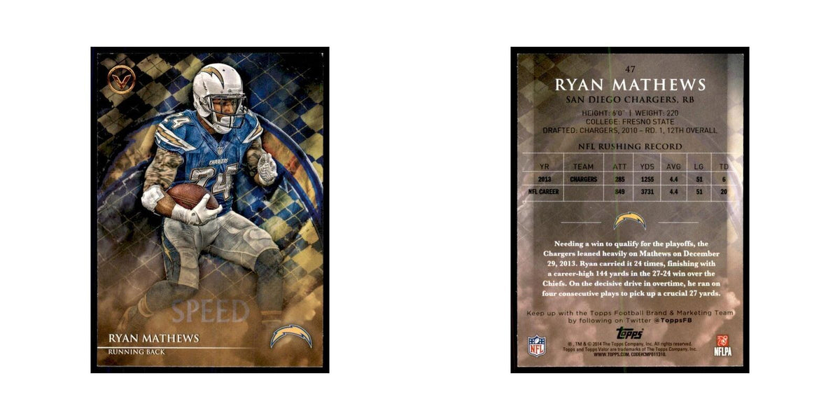 2014 Topps Valor Ryan Mathews Football Cards #47