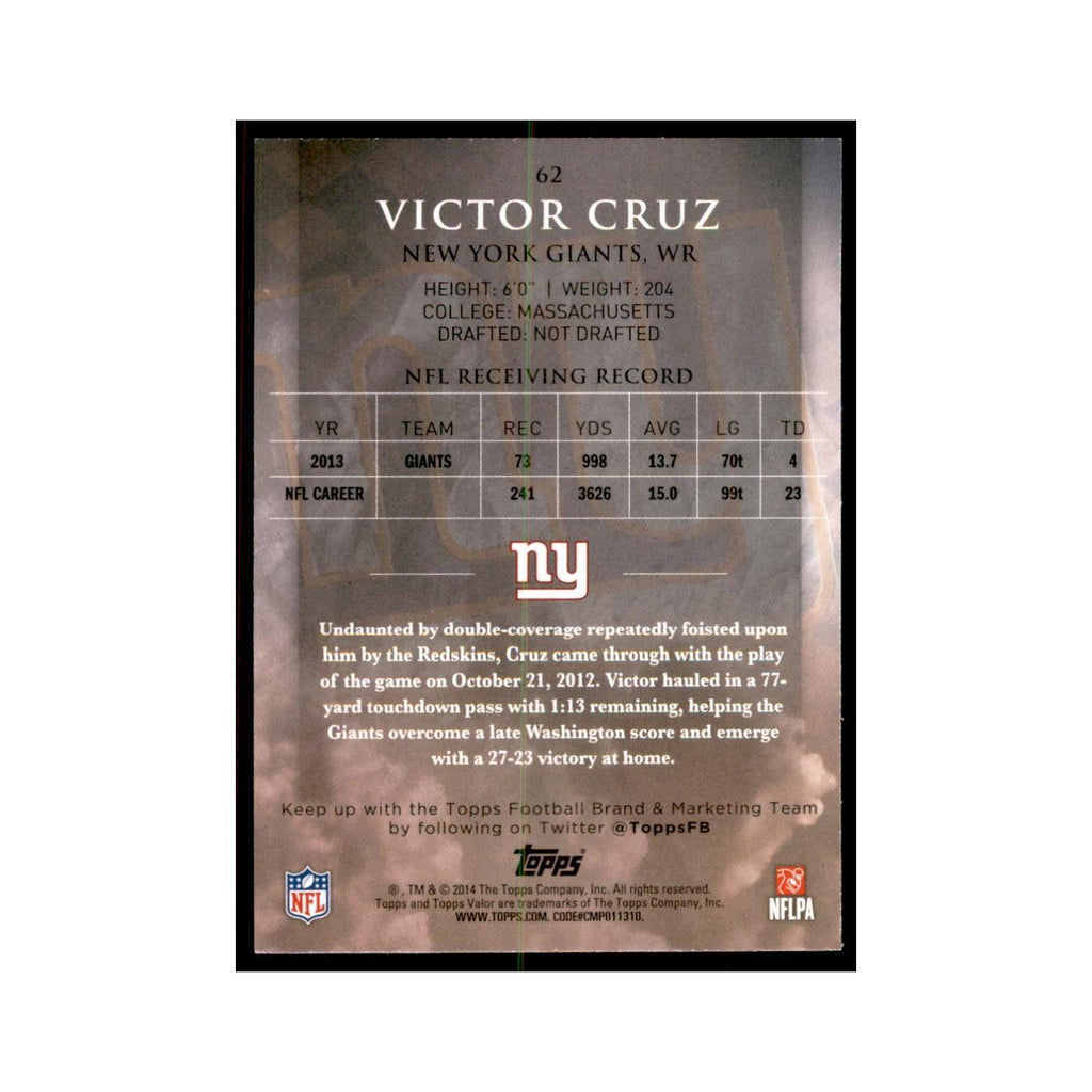 2014 Topps Valor Victor Cruz Football Cards #62
