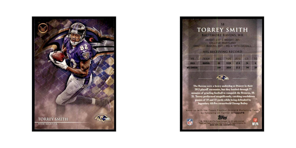 2014 Topps Valor Torrey Smith Football Cards #58
