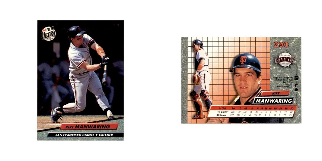 1992 Fleer Ultra Kirt Manwaring Baseball Cards #293