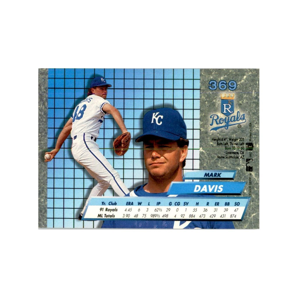 1992 Fleer Ultra Mark Davis Baseball Cards #369