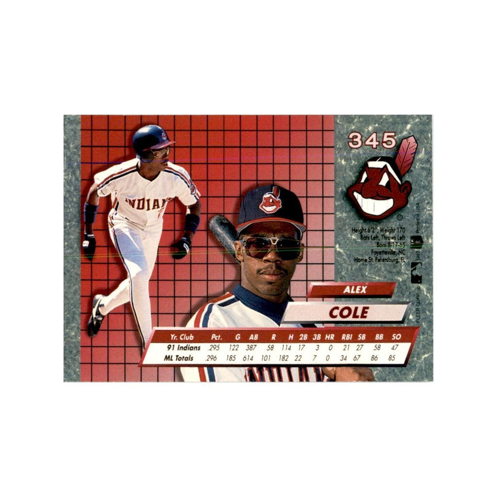 1992 Fleer Ultra Alex Cole Baseball Cards #345