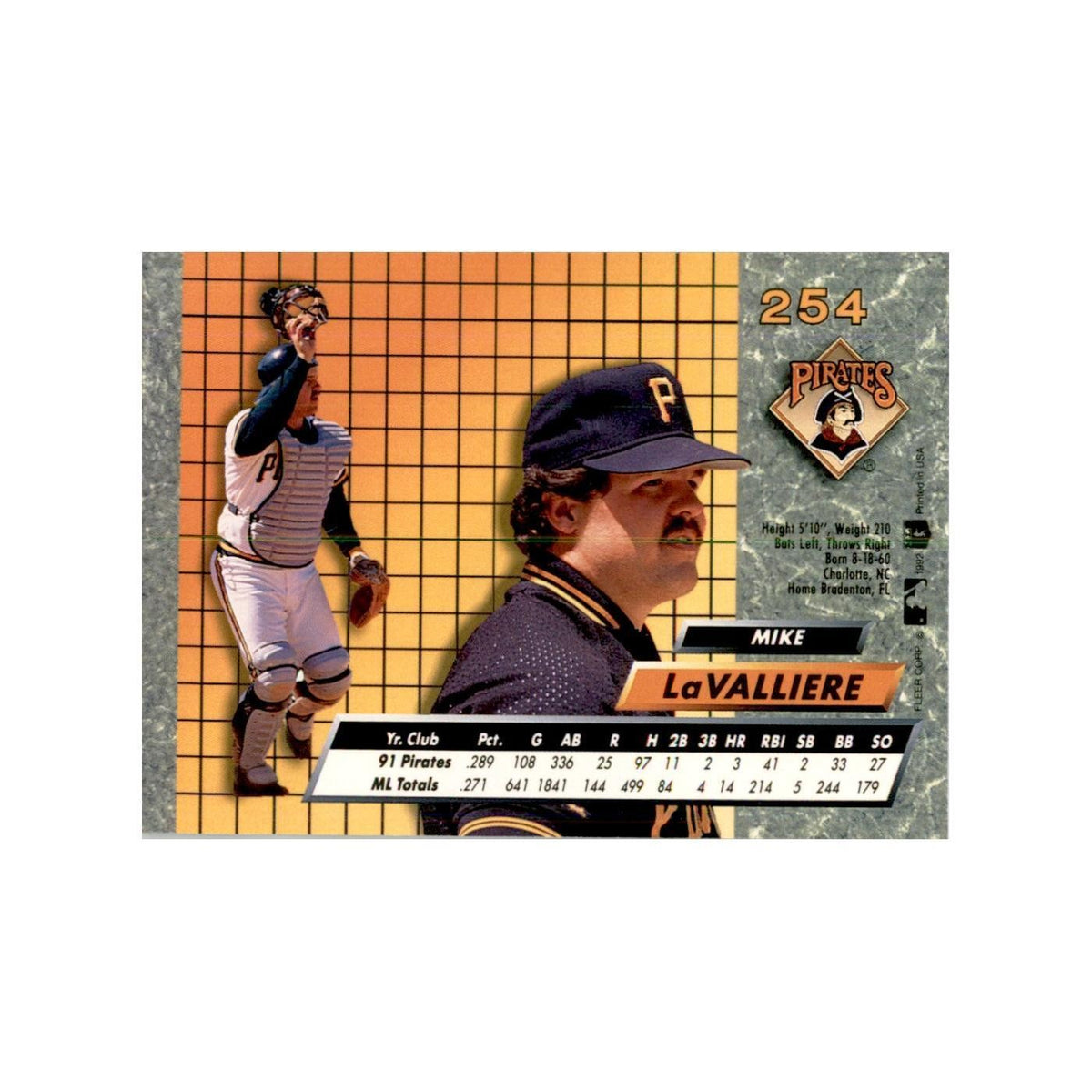 1992 Fleer Ultra Mike LaValliere Baseball Cards #254