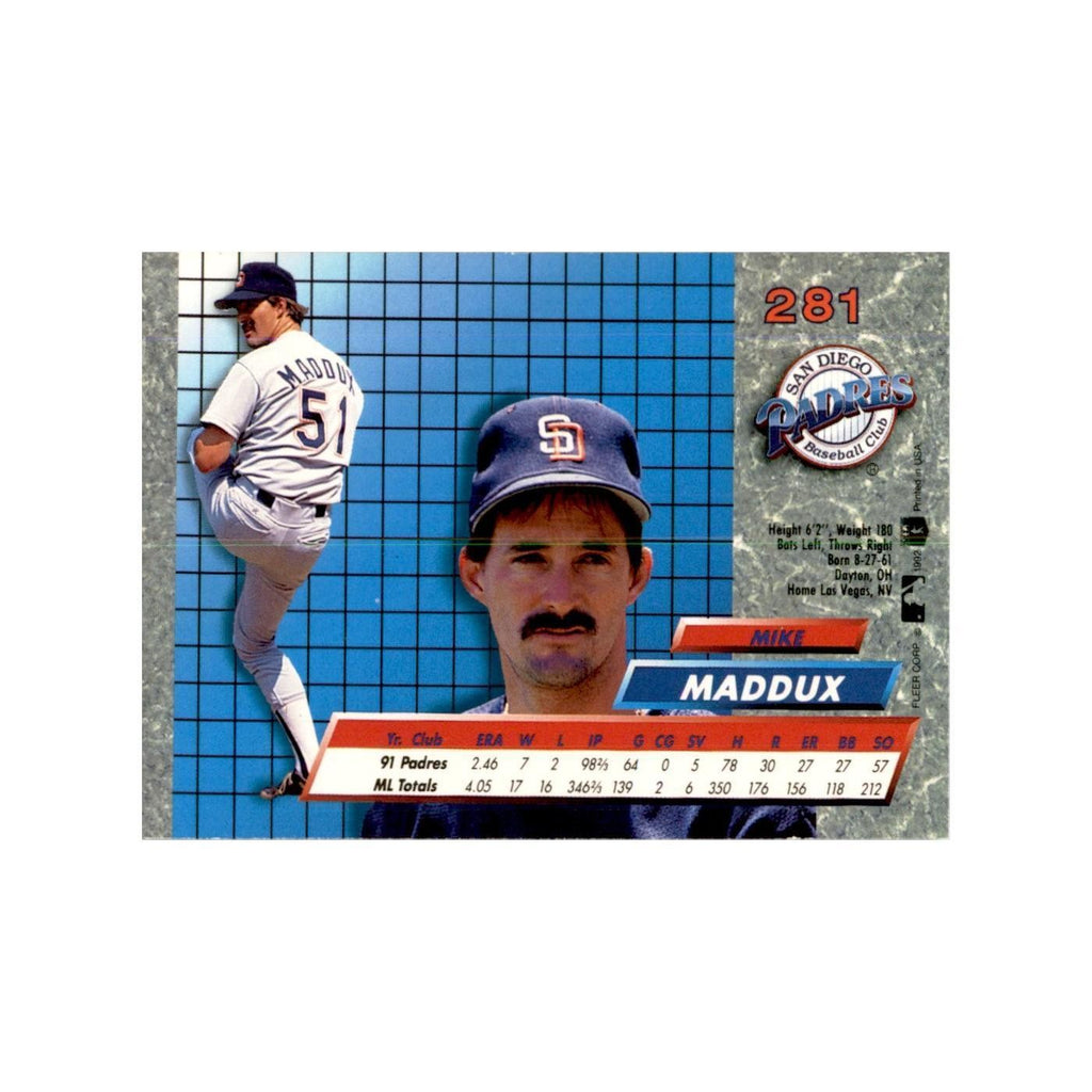 1992 Fleer Ultra Mike Maddux Baseball Cards #281