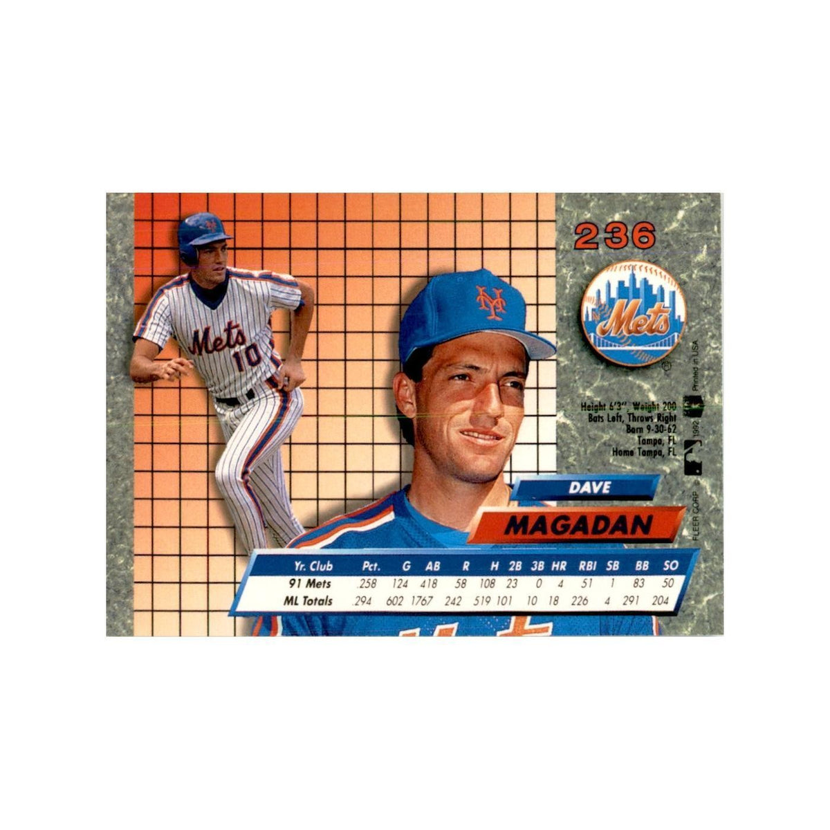1992 Fleer Ultra Dave Magadan Baseball Cards #236
