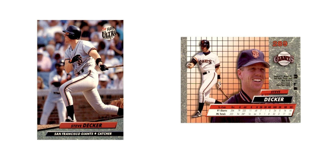 1992 Fleer Ultra Steve Decker Baseball Cards #289