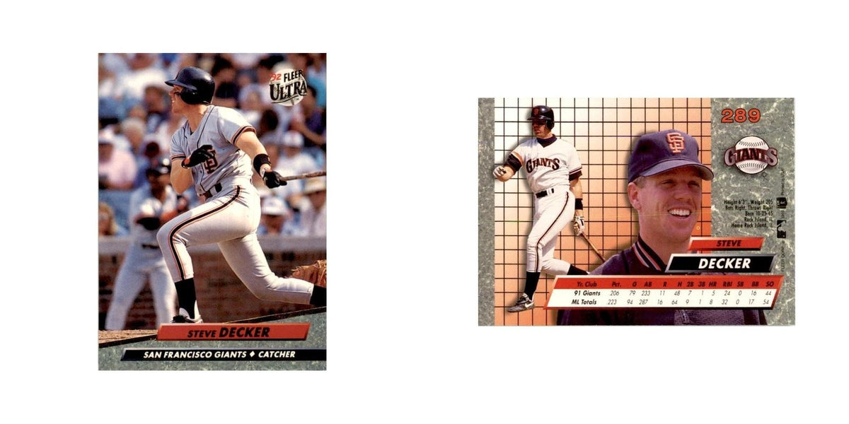 1992 Fleer Ultra Steve Decker Baseball Cards #289