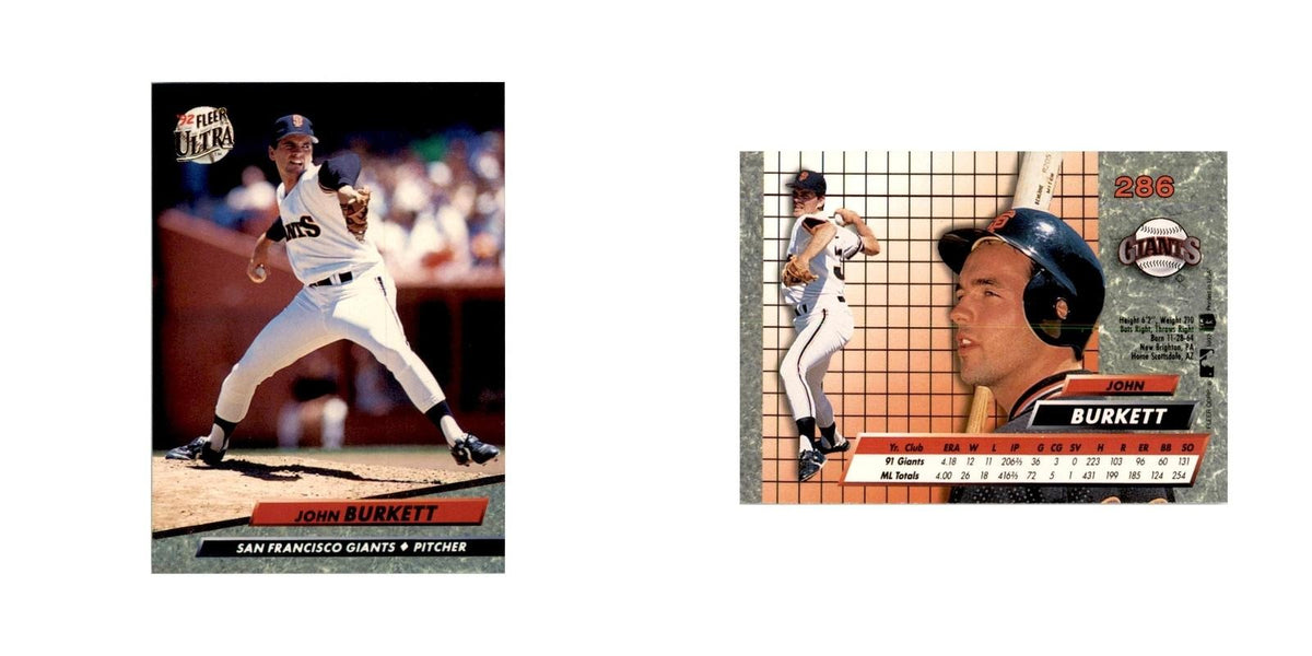 1992 Fleer Ultra John Burkett Baseball Cards #286