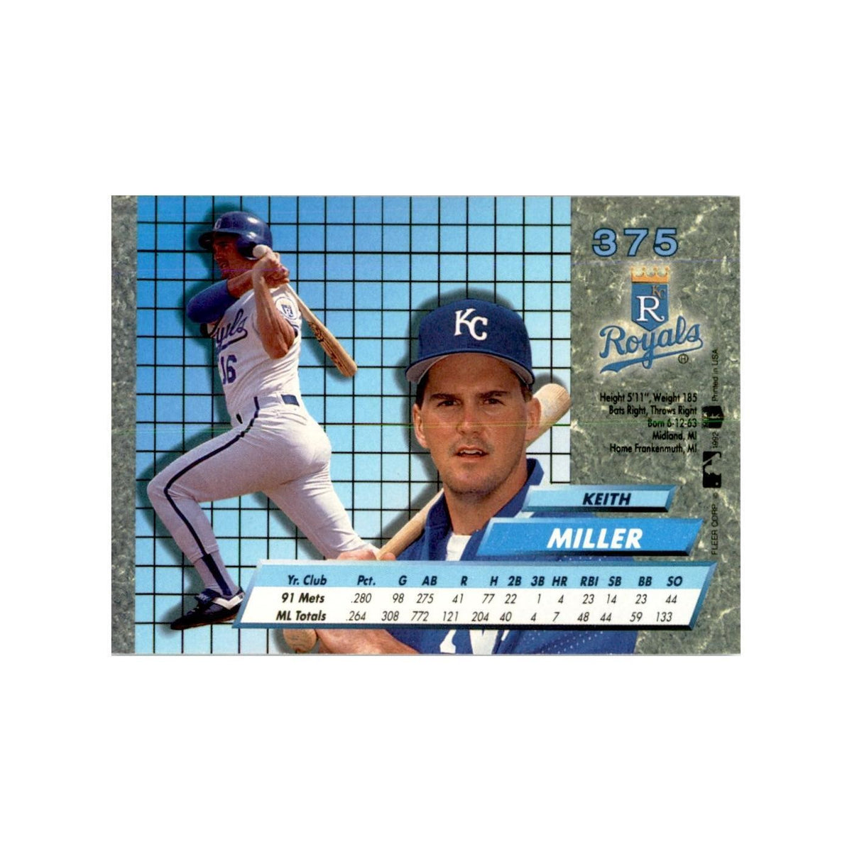 1992 Fleer Ultra Keith Miller Baseball Cards #375