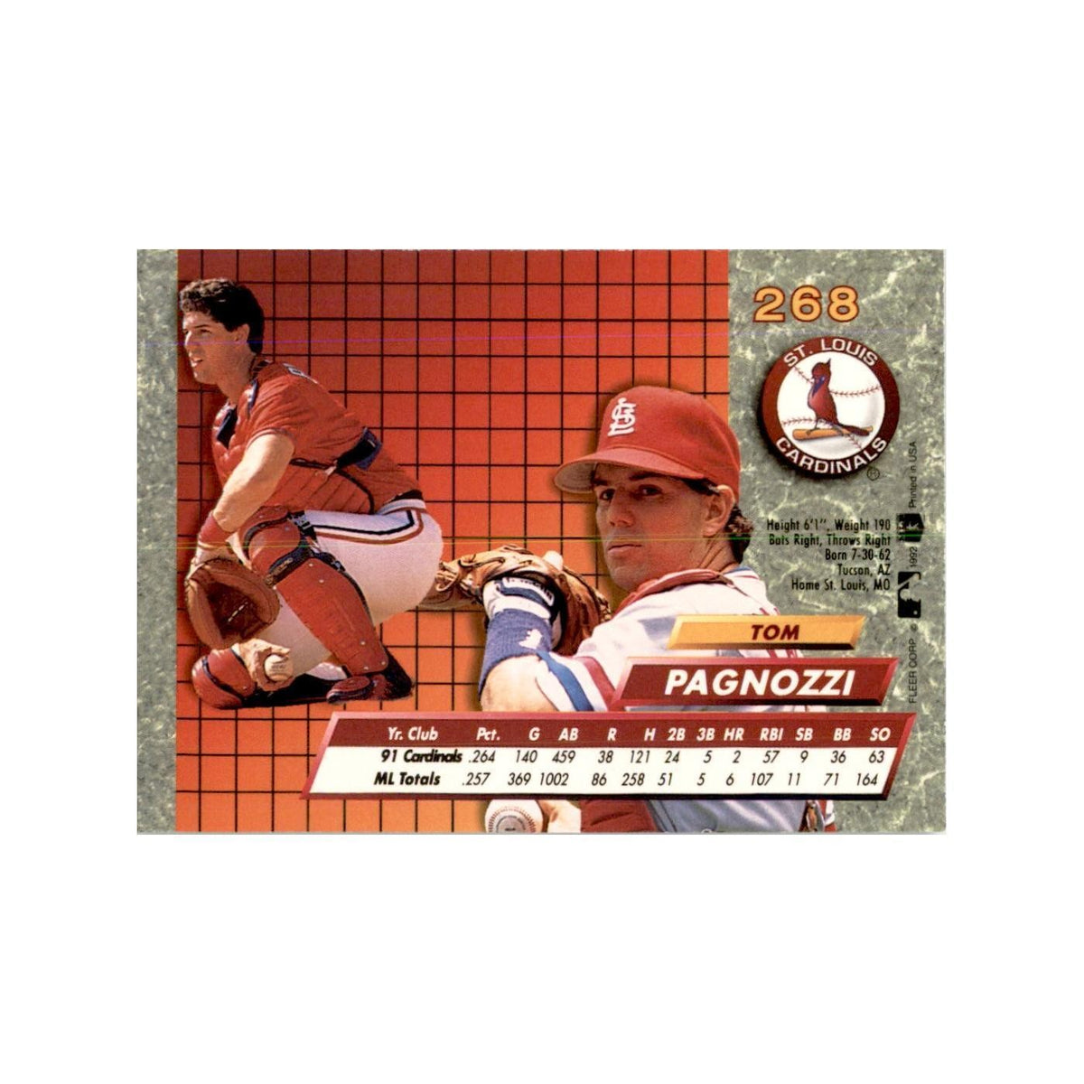 1992 Fleer Ultra Tom Pagnozzi Baseball Cards #268