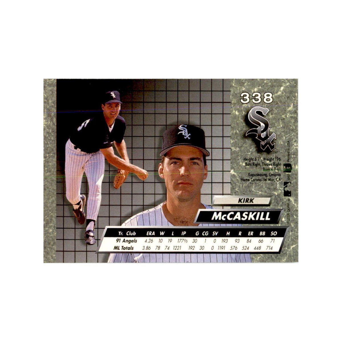 1992 Fleer Ultra Kirk McCaskill Baseball Cards #338