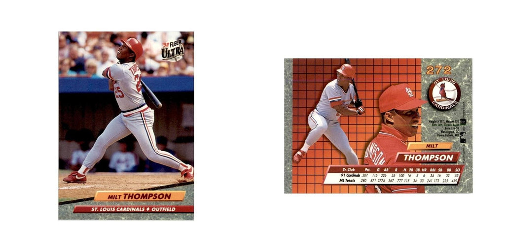1992 Fleer Ultra Milt Thompson Baseball Cards #272