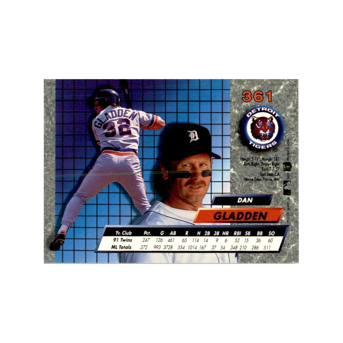 1992 Fleer Ultra Dan Gladden Baseball Cards #361