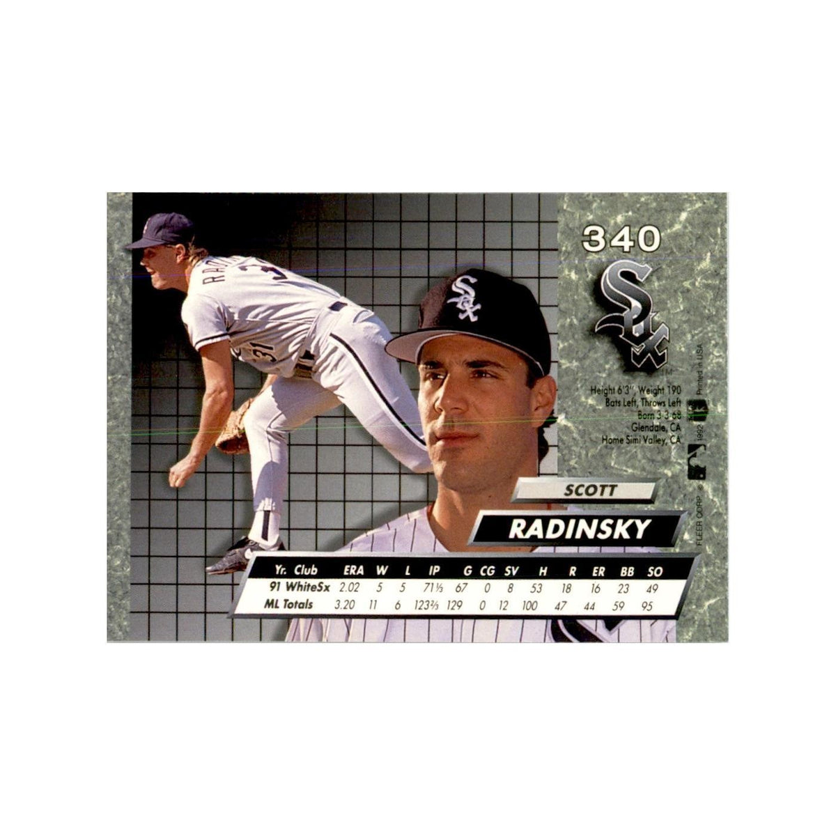 1992 Fleer Ultra Scott Radinsky Baseball Cards #340