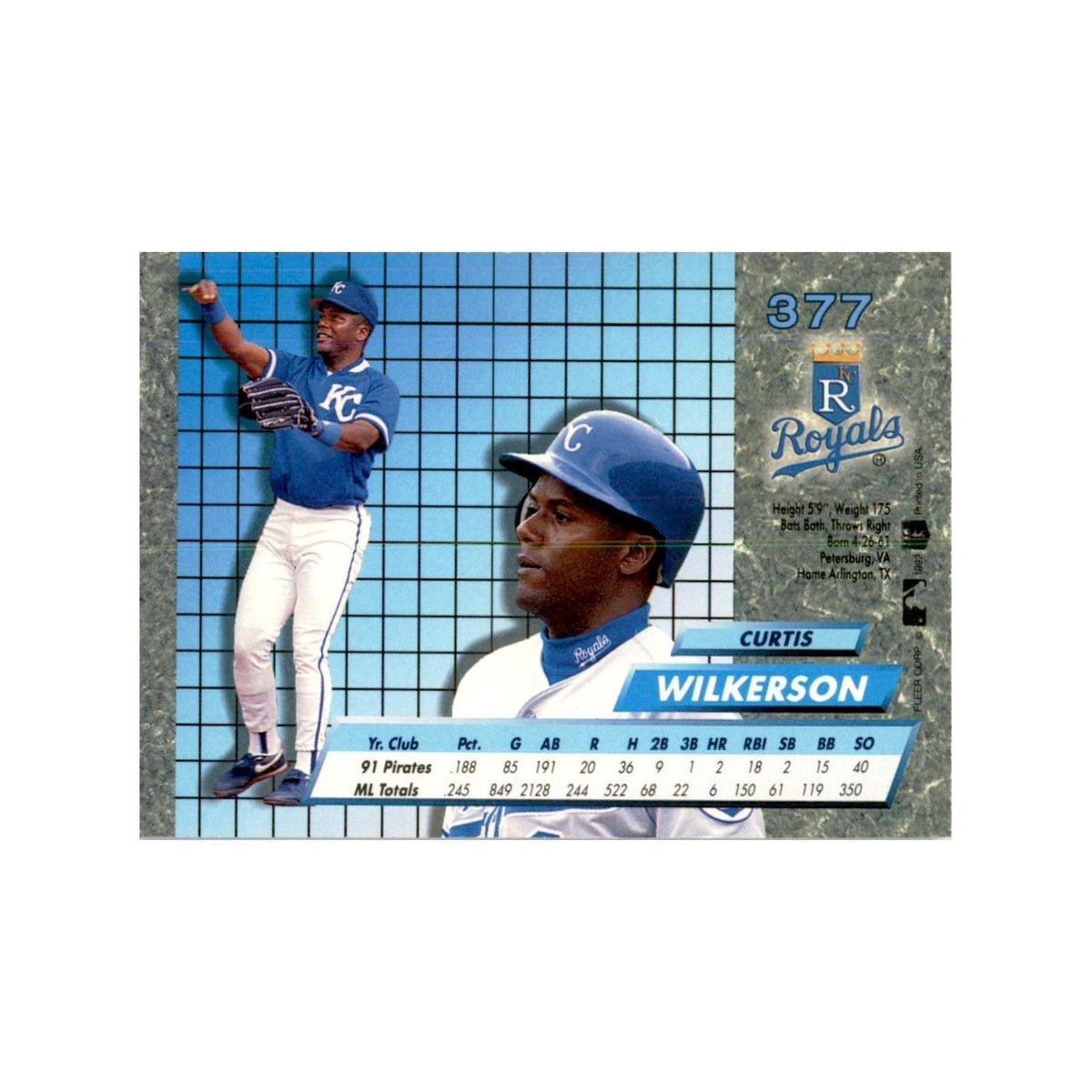 1992 Fleer Ultra Curtis Wilkerson Baseball Cards #377