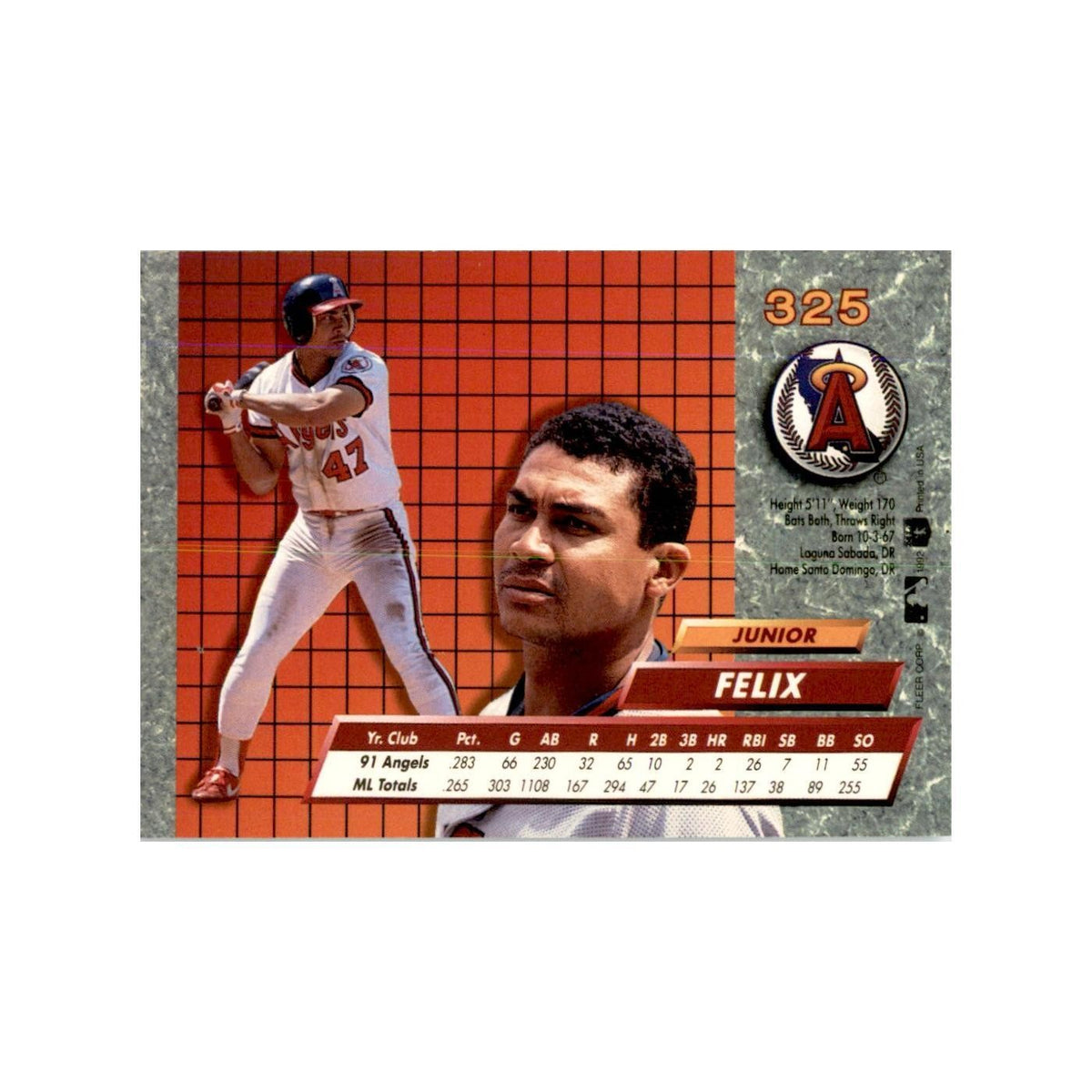 1992 Fleer Ultra Junior Felix Baseball Cards #325