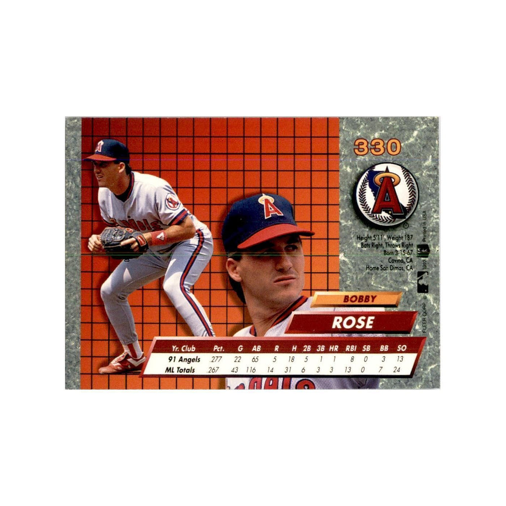 1992 Fleer Ultra Bobby Rose Baseball Cards #330