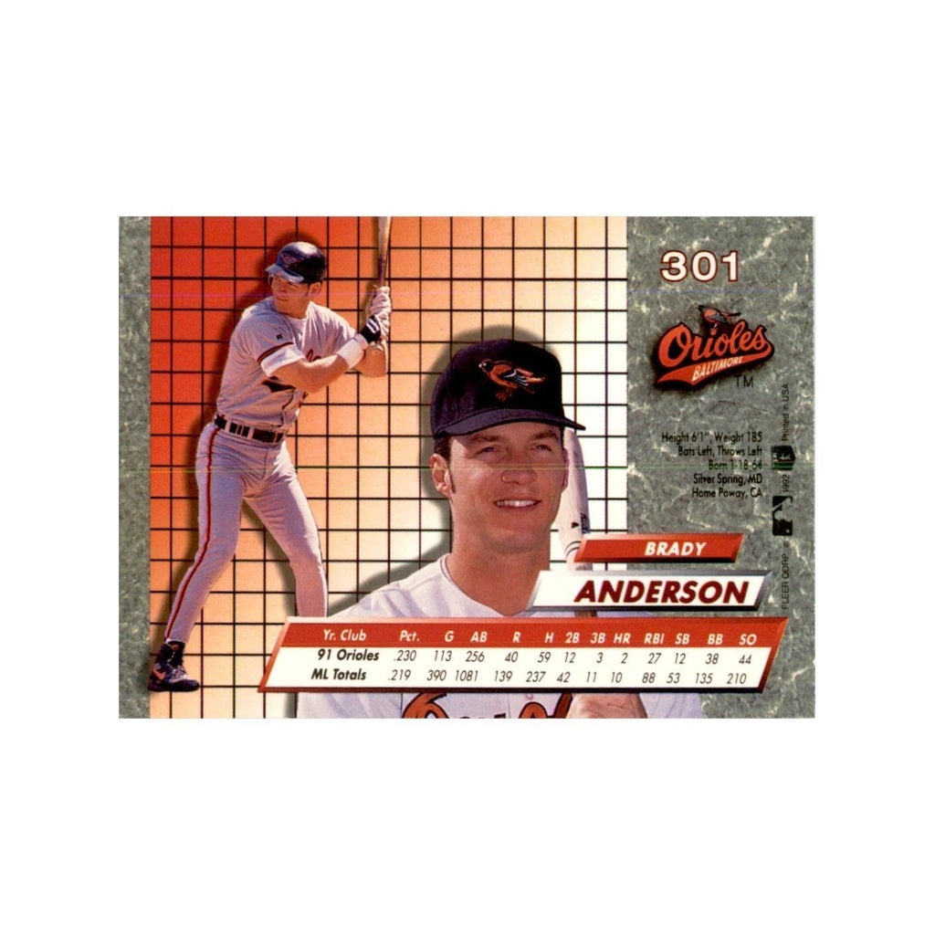 1992 Fleer Ultra Brady Anderson Baseball Cards #301