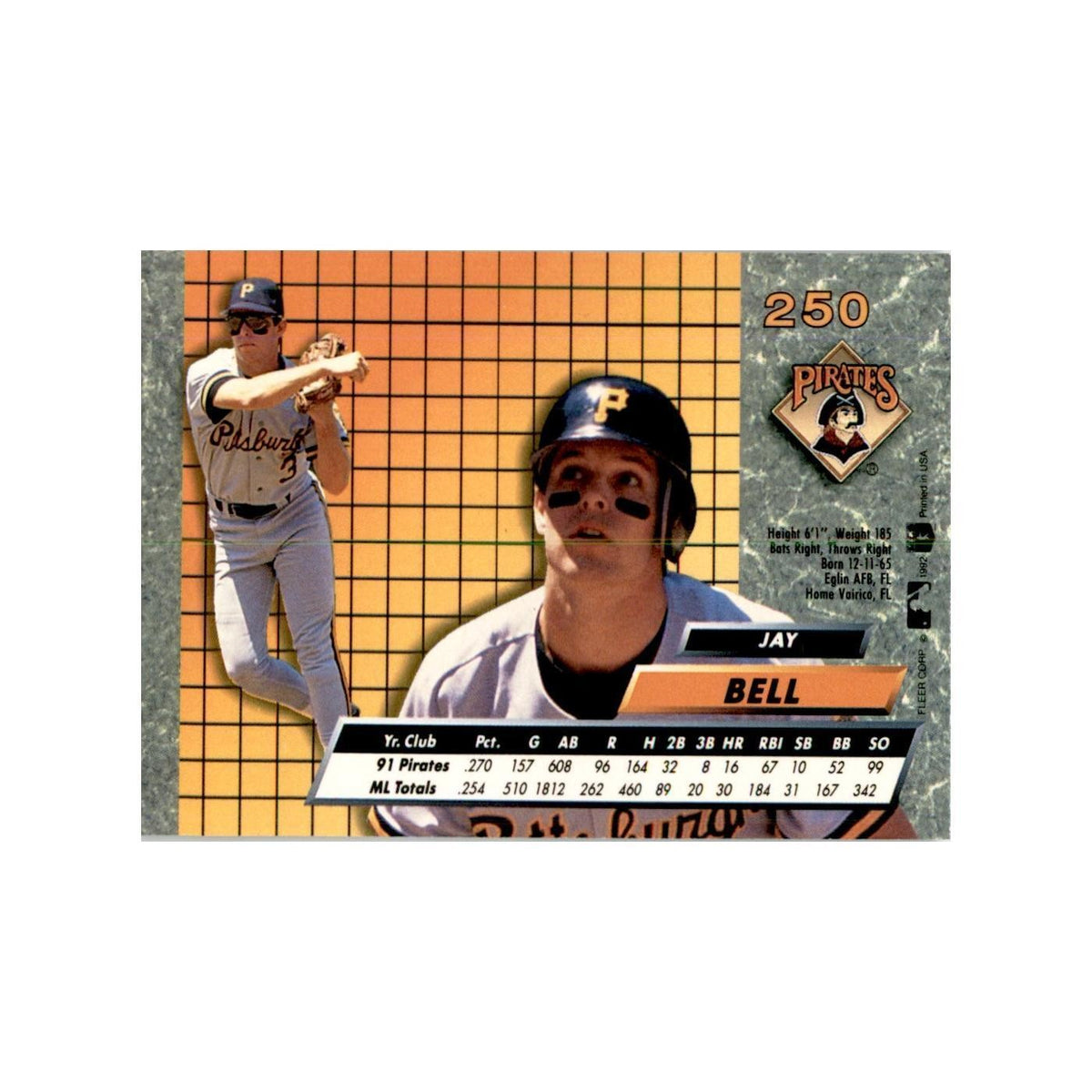 1992 Fleer Ultra Jay Bell Baseball Cards #250