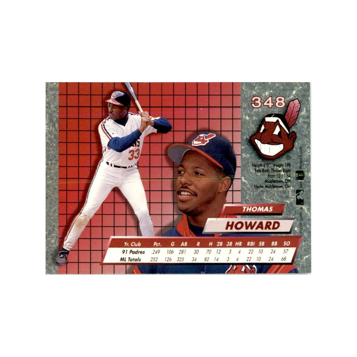 1992 Fleer Ultra Thomas Howard Baseball Cards #348