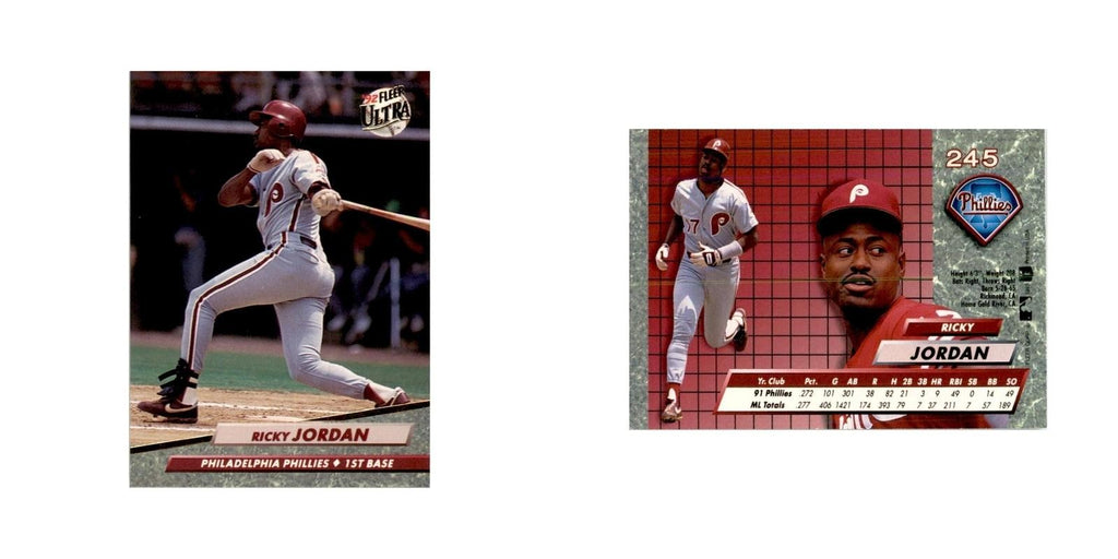 1992 Fleer Ultra Ricky Jordan Baseball Cards #245