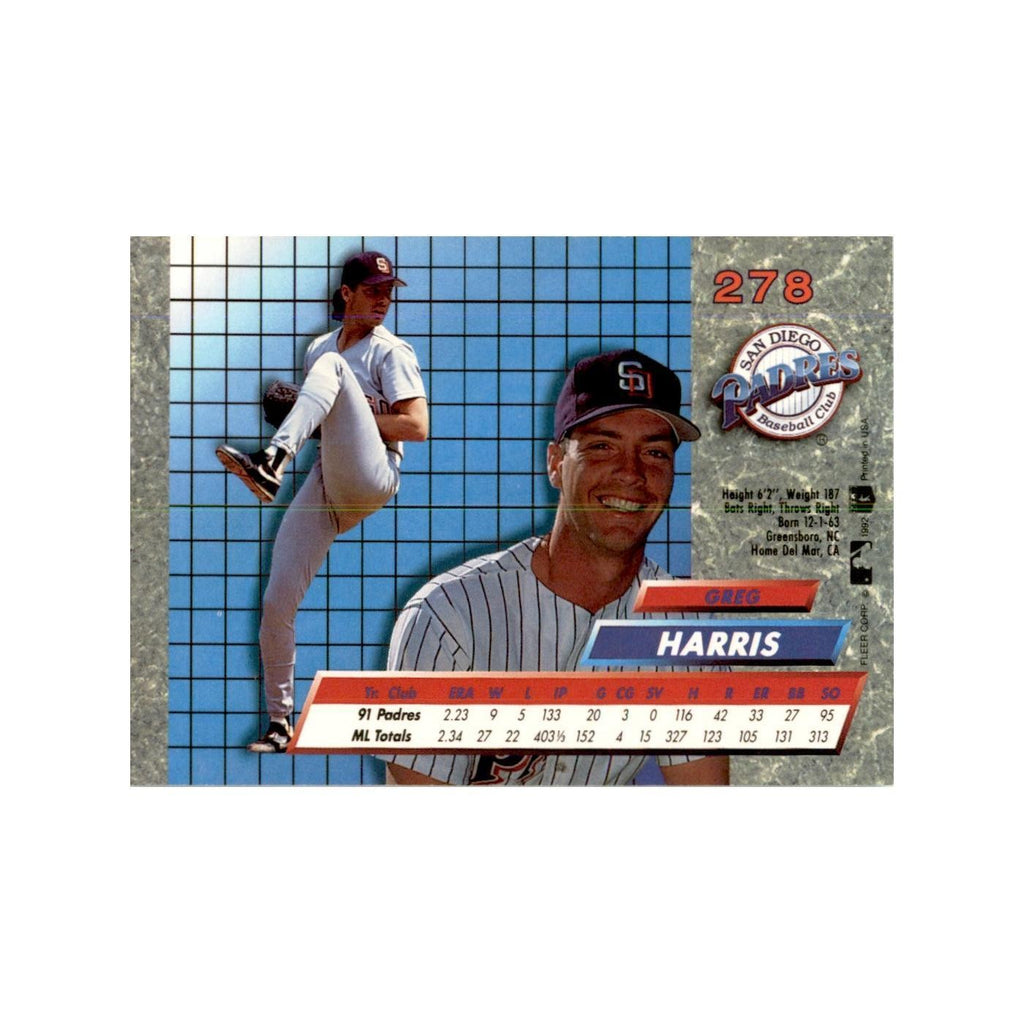 1992 Fleer Ultra Greg Harris Baseball Cards #278