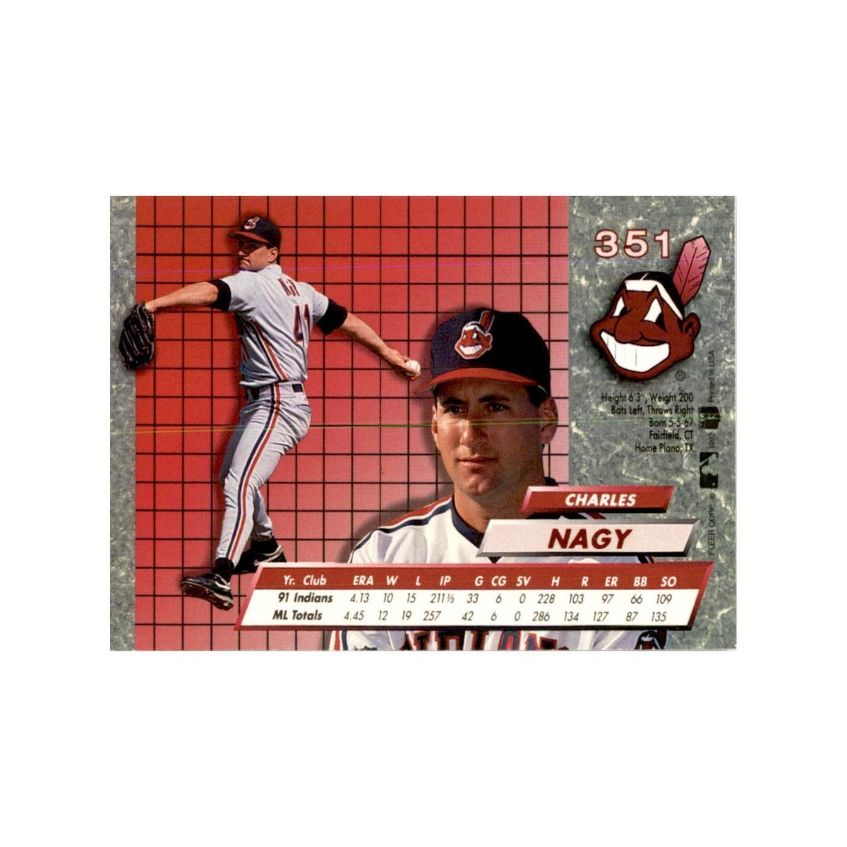 1992 Fleer Ultra Charles Nagy Baseball Cards #351