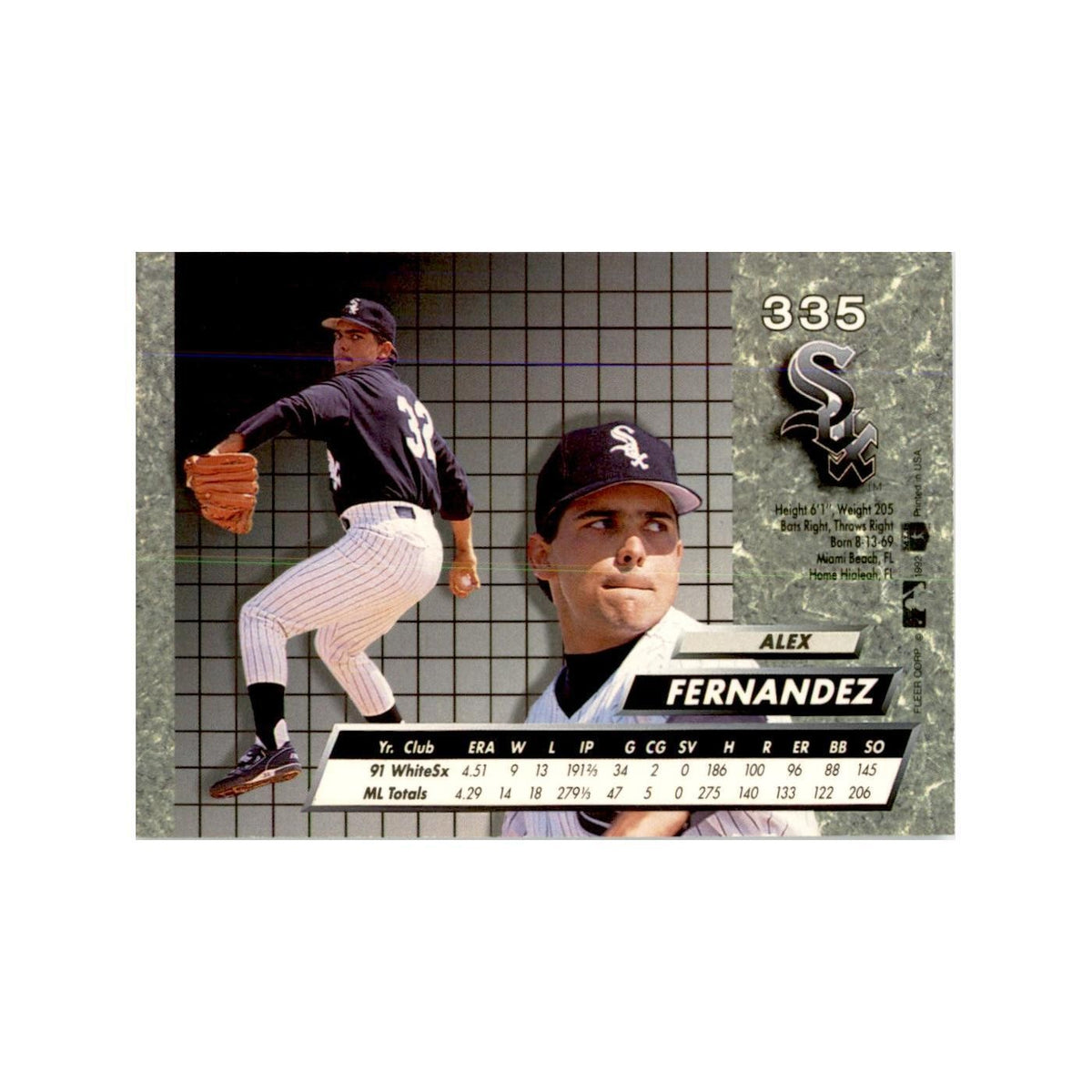 1992 Fleer Ultra Alex Fernandez Baseball Cards #335