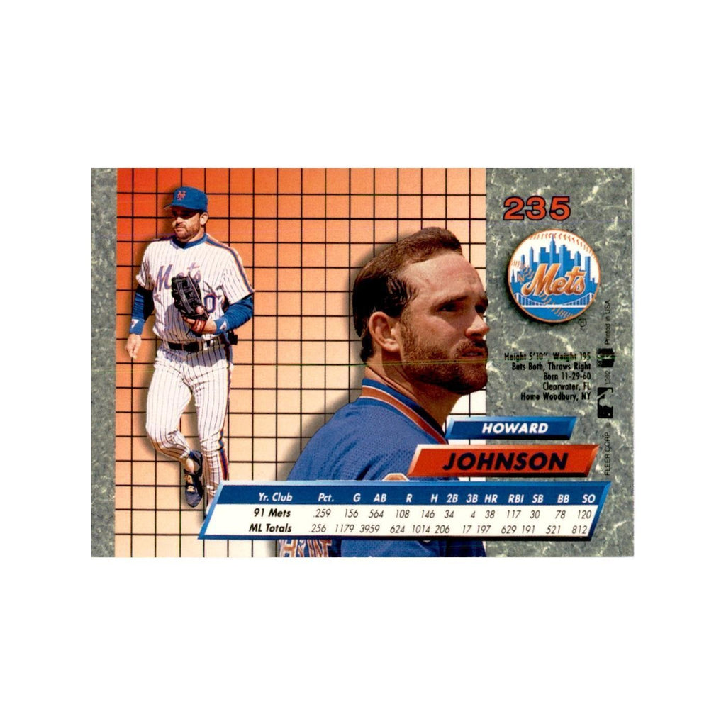 1992 Fleer Ultra Howard Johnson Baseball Cards #235