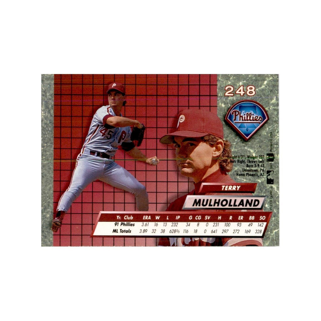 1992 Fleer Ultra Terry Mulholland Baseball Cards #248
