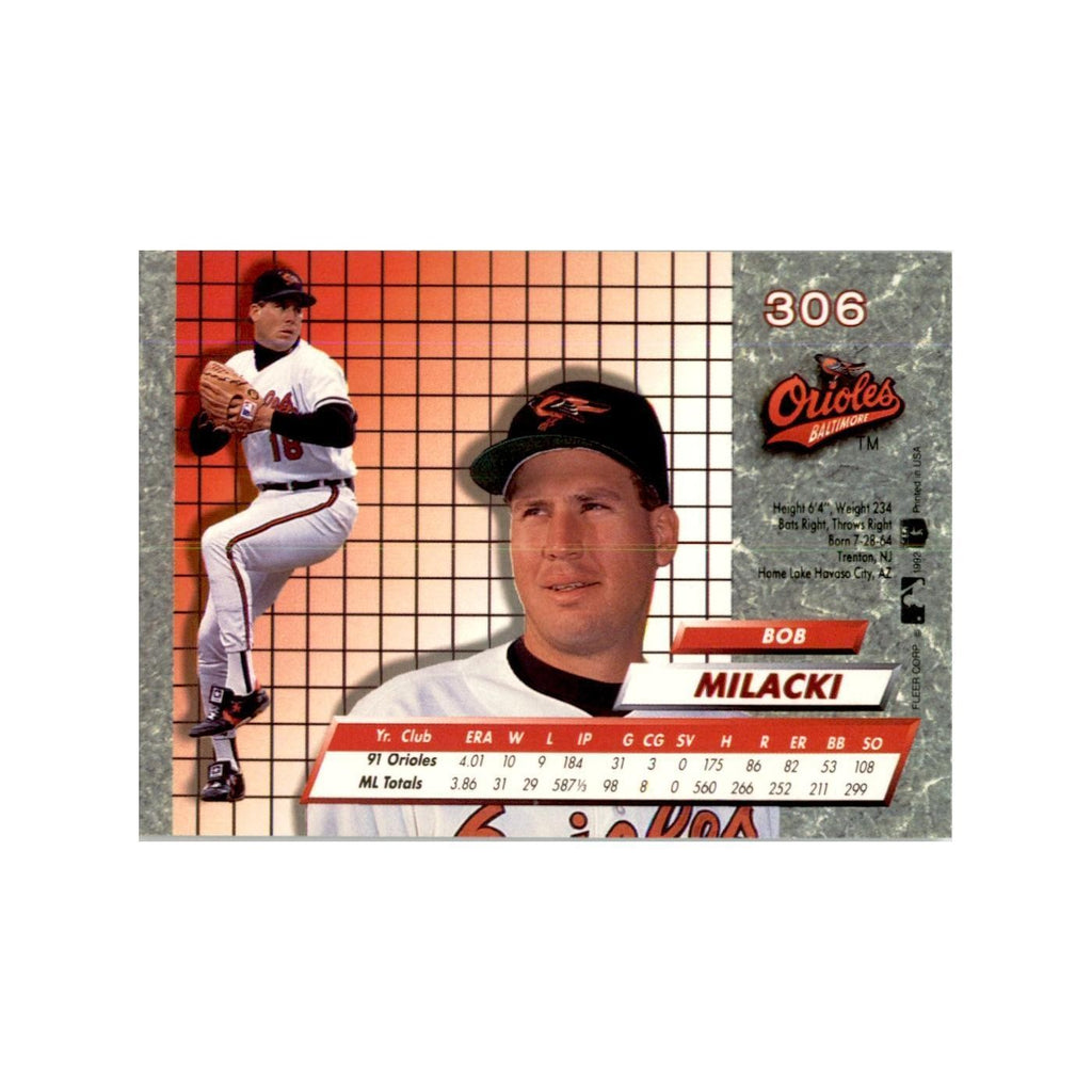 1992 Fleer Ultra Bob Milacki Baseball Cards #306
